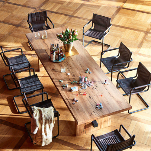 17 Stories Habsburg Solid Wood Dining Table Wayfair